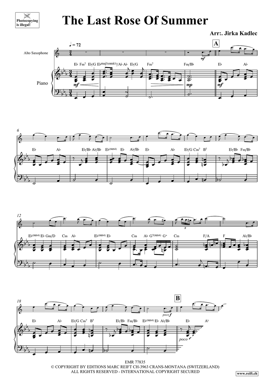 The Last Rose Of Summer The Last Rose Of Summer Alto Saxophone scores gallery preview page 3
