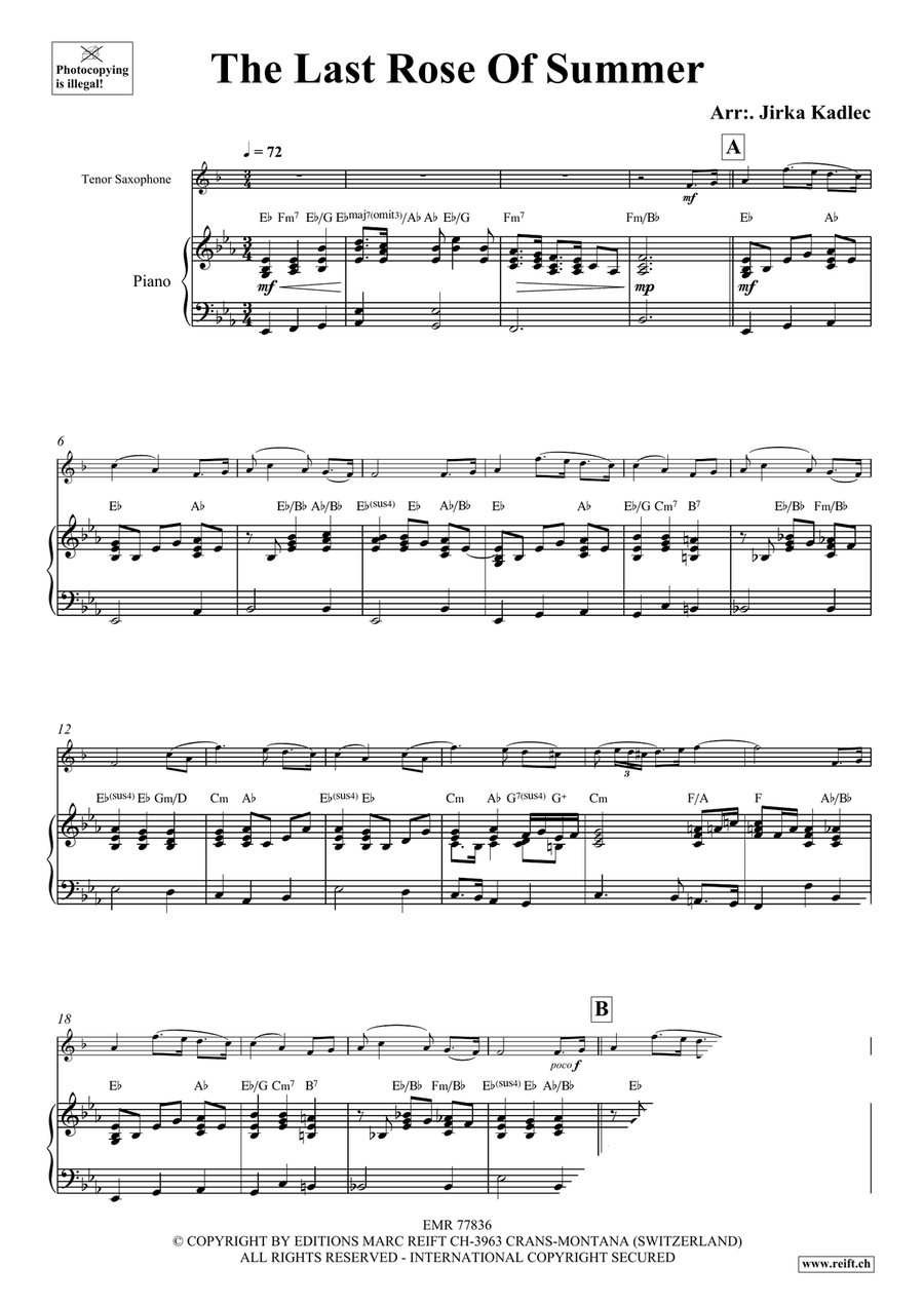 The Last Rose Of Summer The Last Rose Of Summer Tenor Saxophone scores gallery preview page 3