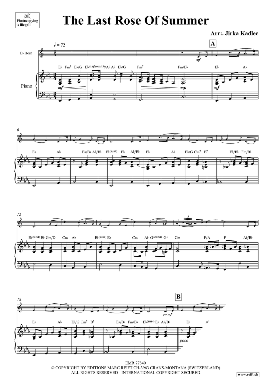 The Last Rose Of Summer The Last Rose Of Summer Horn scores gallery preview page 3