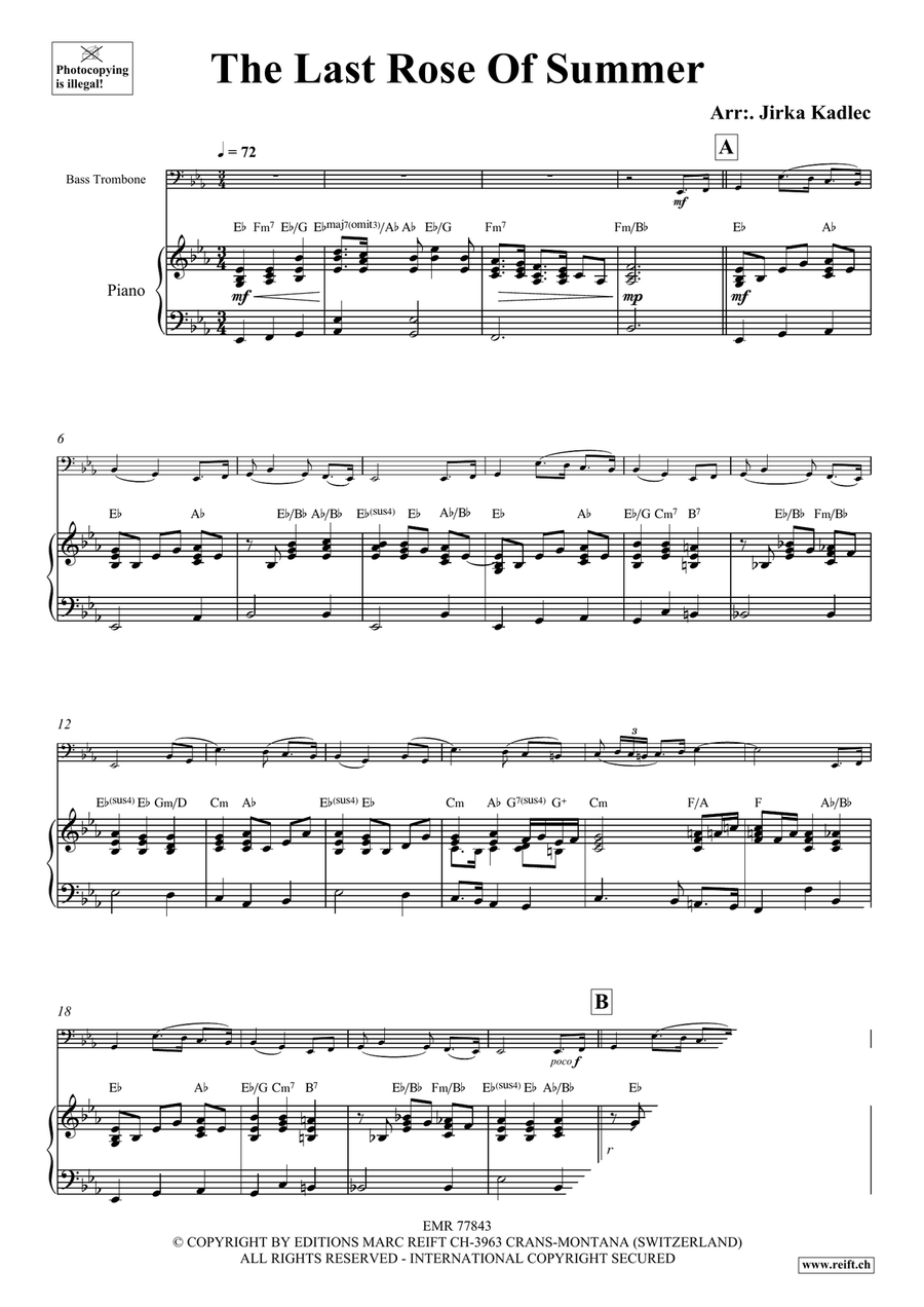 The Last Rose Of Summer The Last Rose Of Summer Bass Trombone scores gallery preview page 3