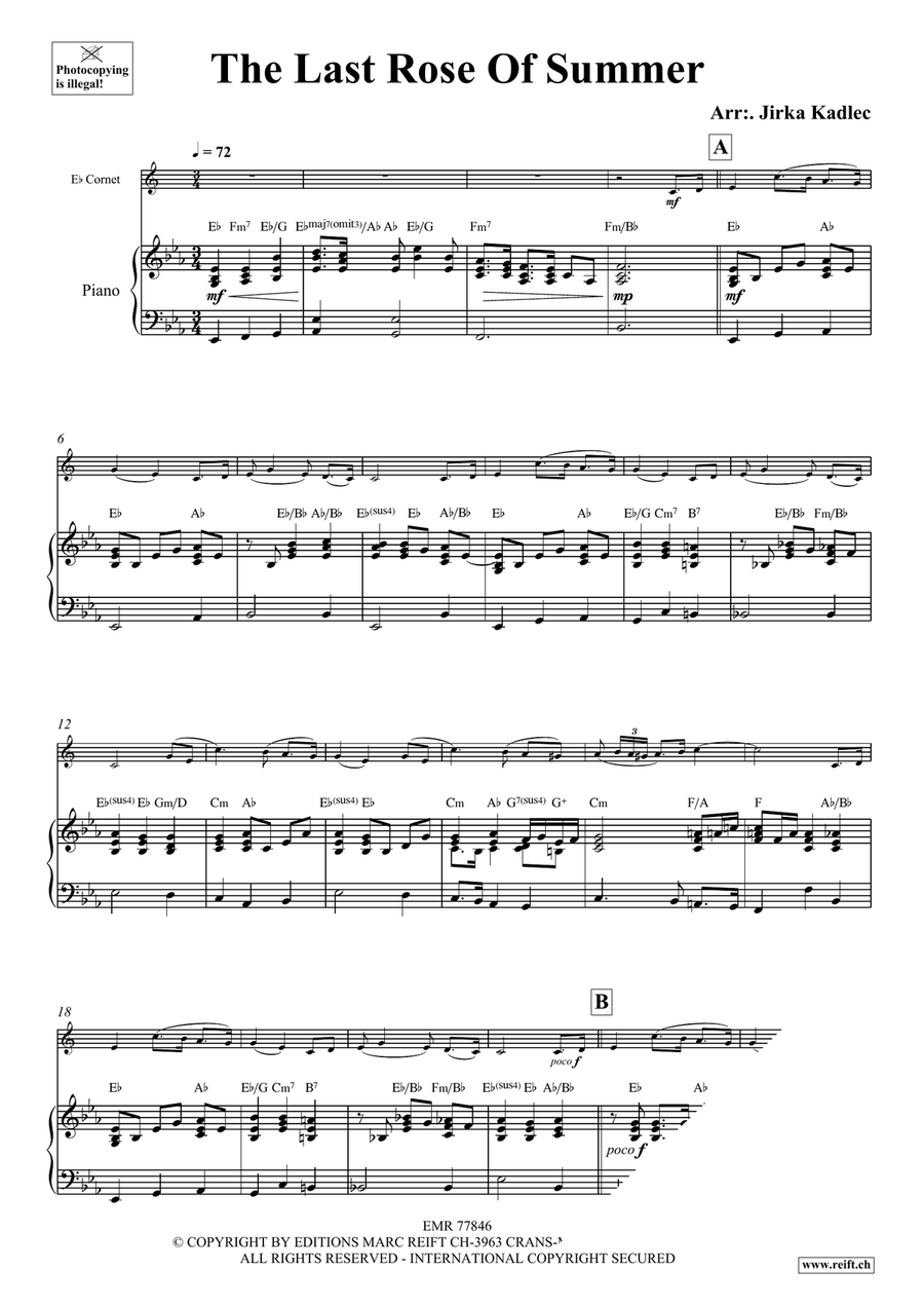 The Last Rose Of Summer The Last Rose Of Summer Cornet scores gallery preview page 3