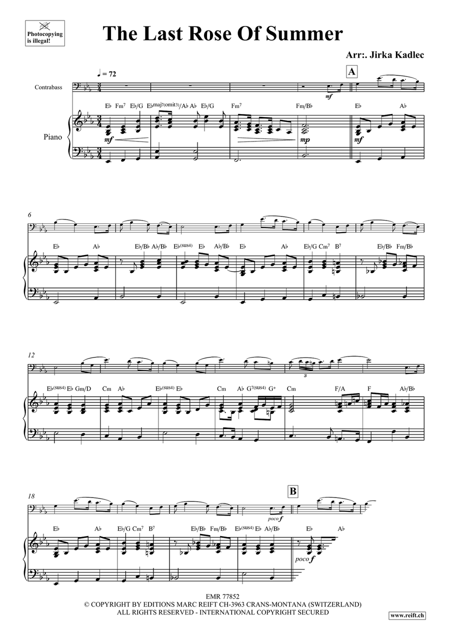 The Last Rose Of Summer The Last Rose Of Summer Double Bass scores gallery preview page 3