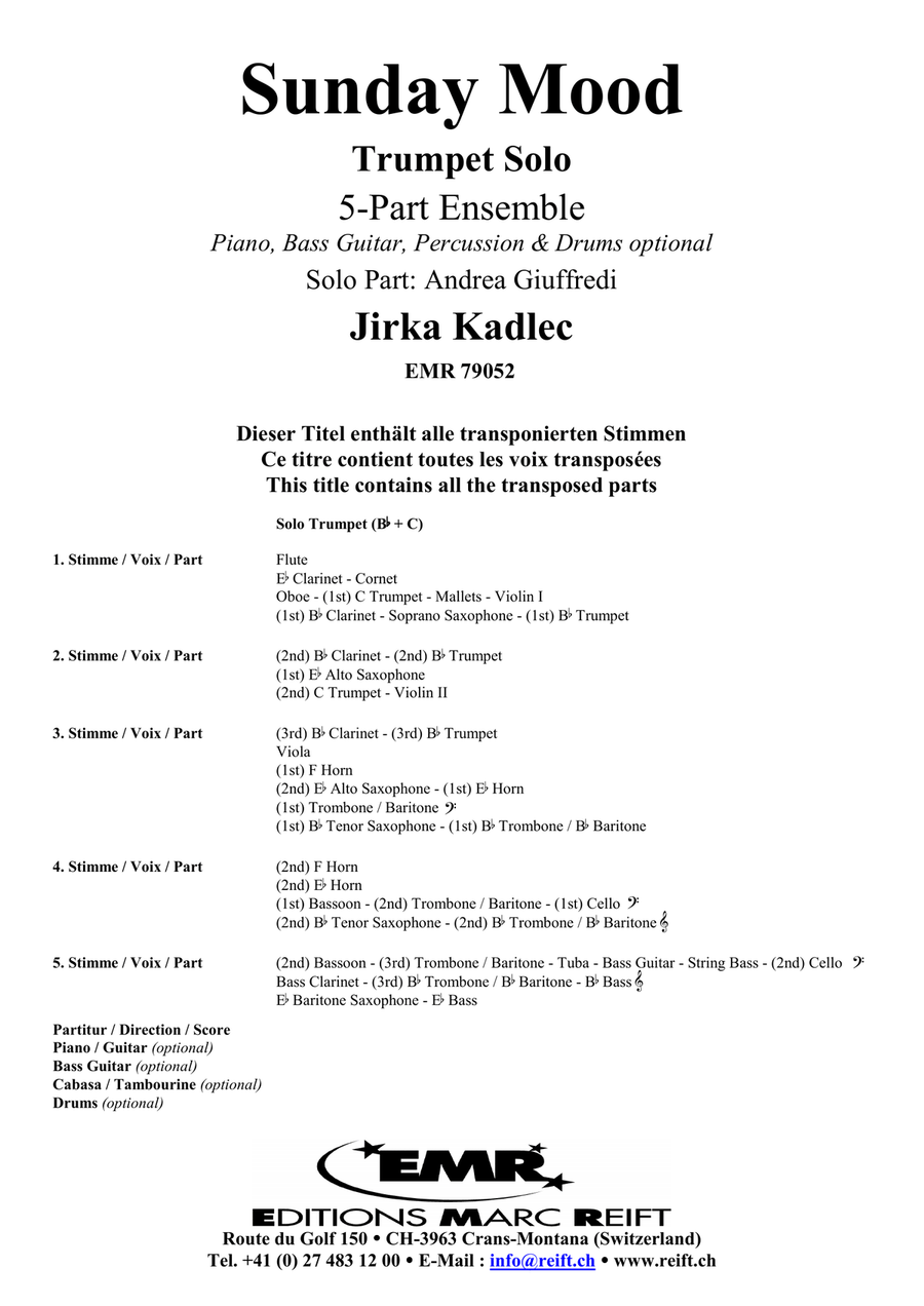 Sunday Mood Sunday Mood Trumpet scores gallery preview page 2