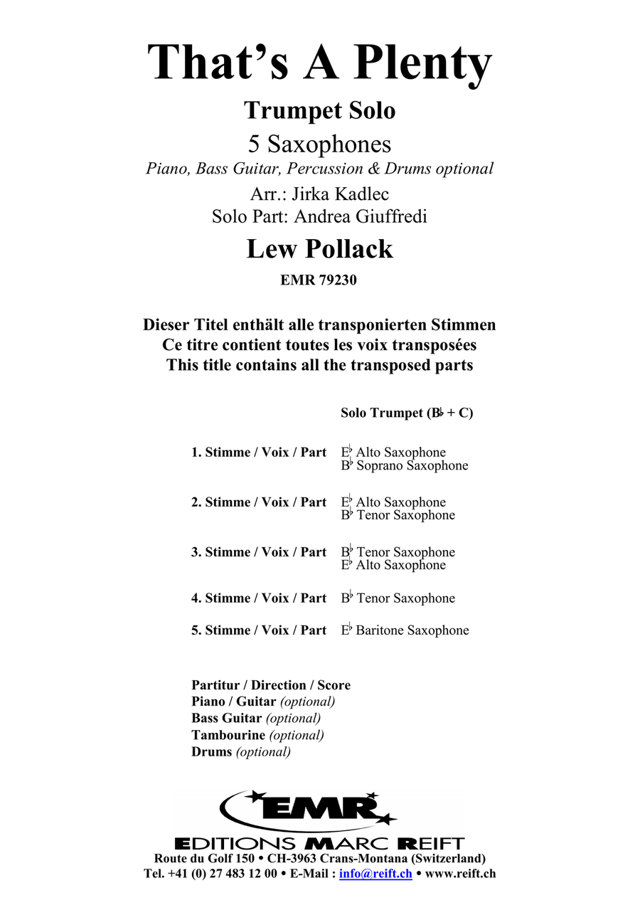 That's A Plenty That's A Plenty Saxophone scores gallery preview page 2