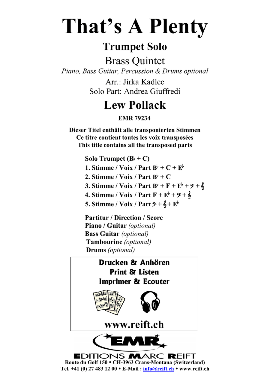 That's A Plenty That's A Plenty Brass Quintet scores gallery preview page 2
