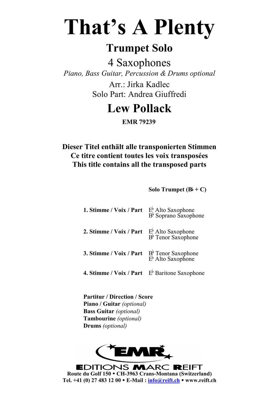 That's A Plenty That's A Plenty Saxophone scores gallery preview page 2