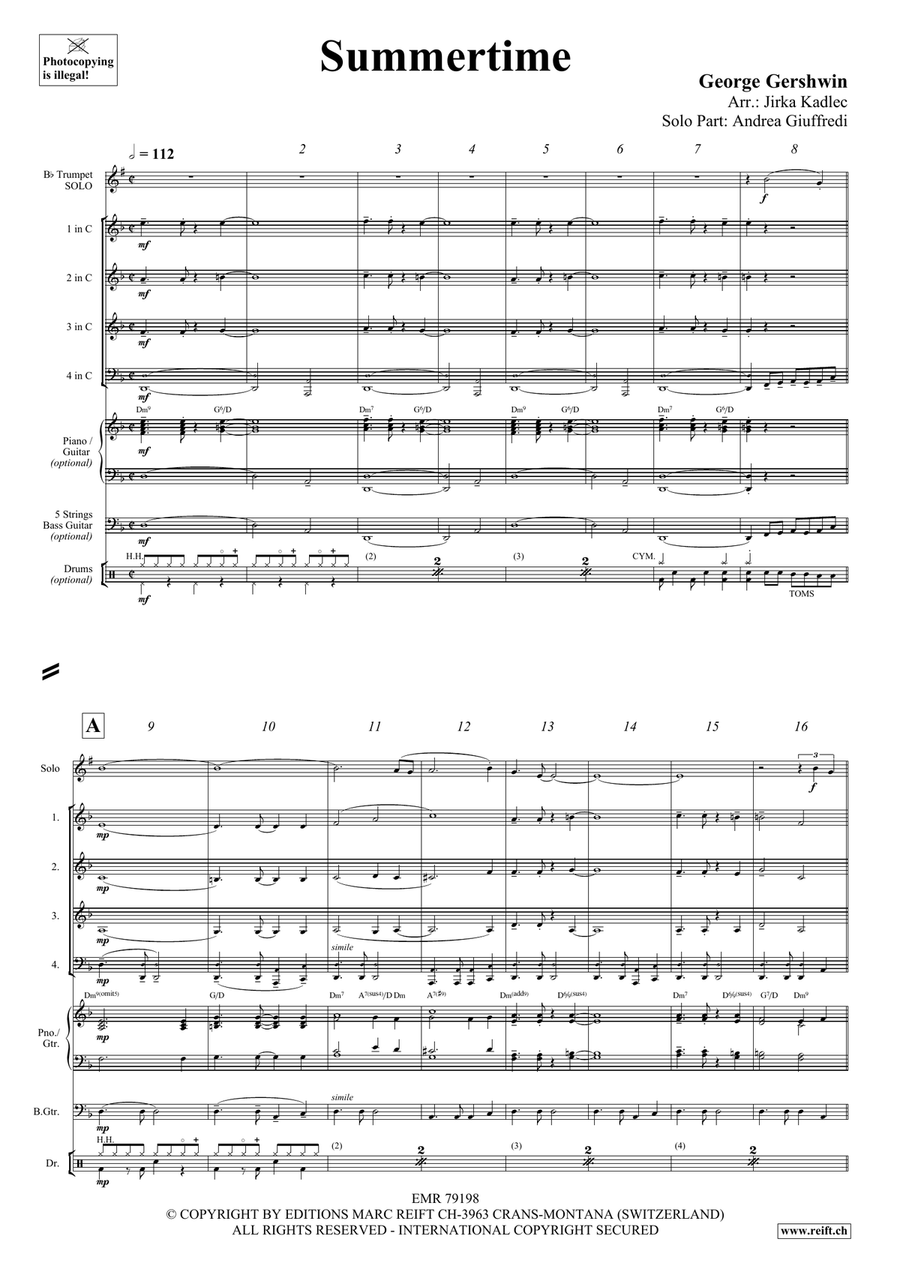 Summertime Summertime Brass Quartet scores gallery preview page 4