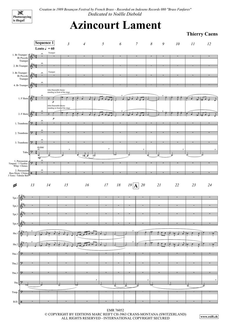 Azincourt Lament Percussion - Sheet Music page 3