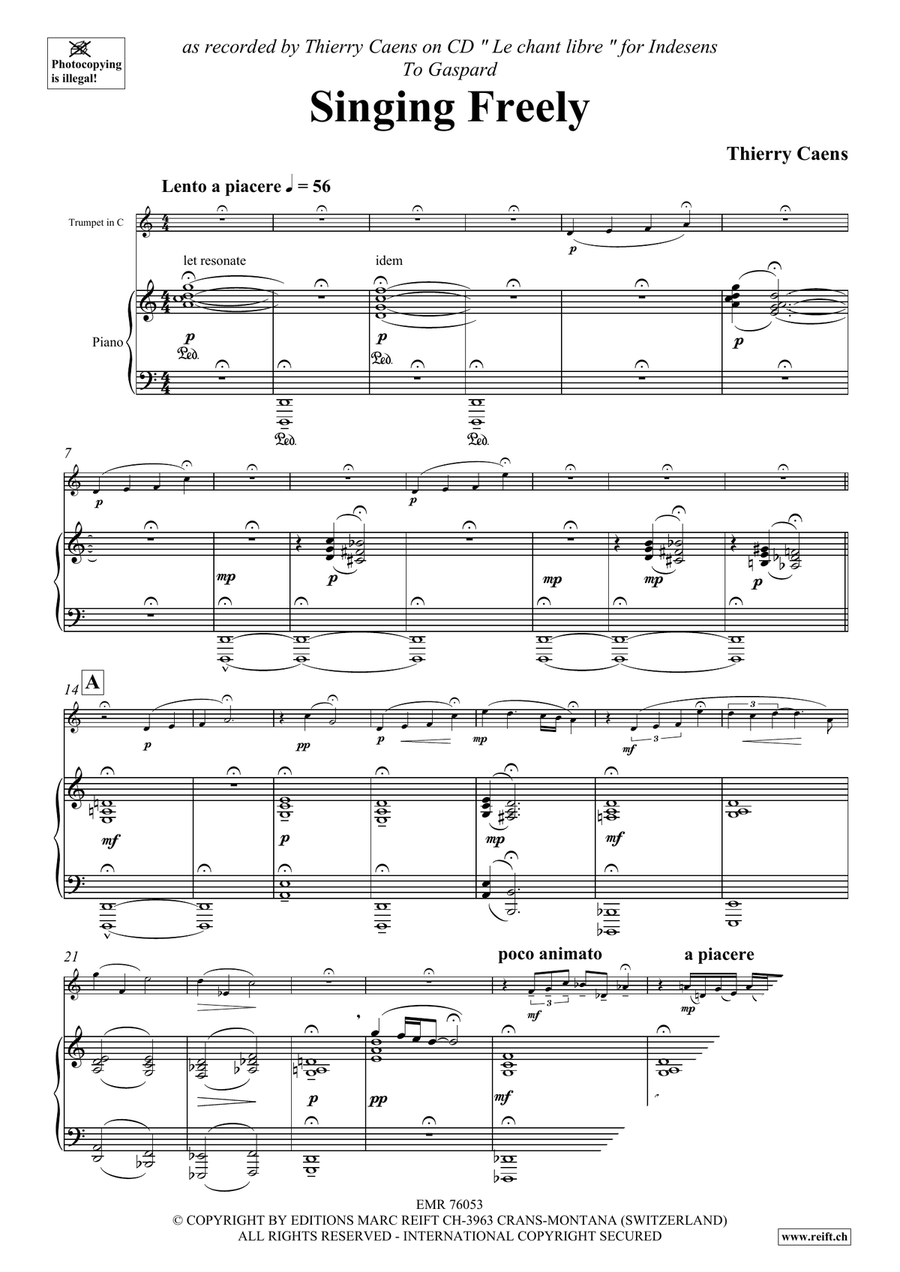 Singing Freely Singing Freely Trumpet Solo scores gallery preview page 3