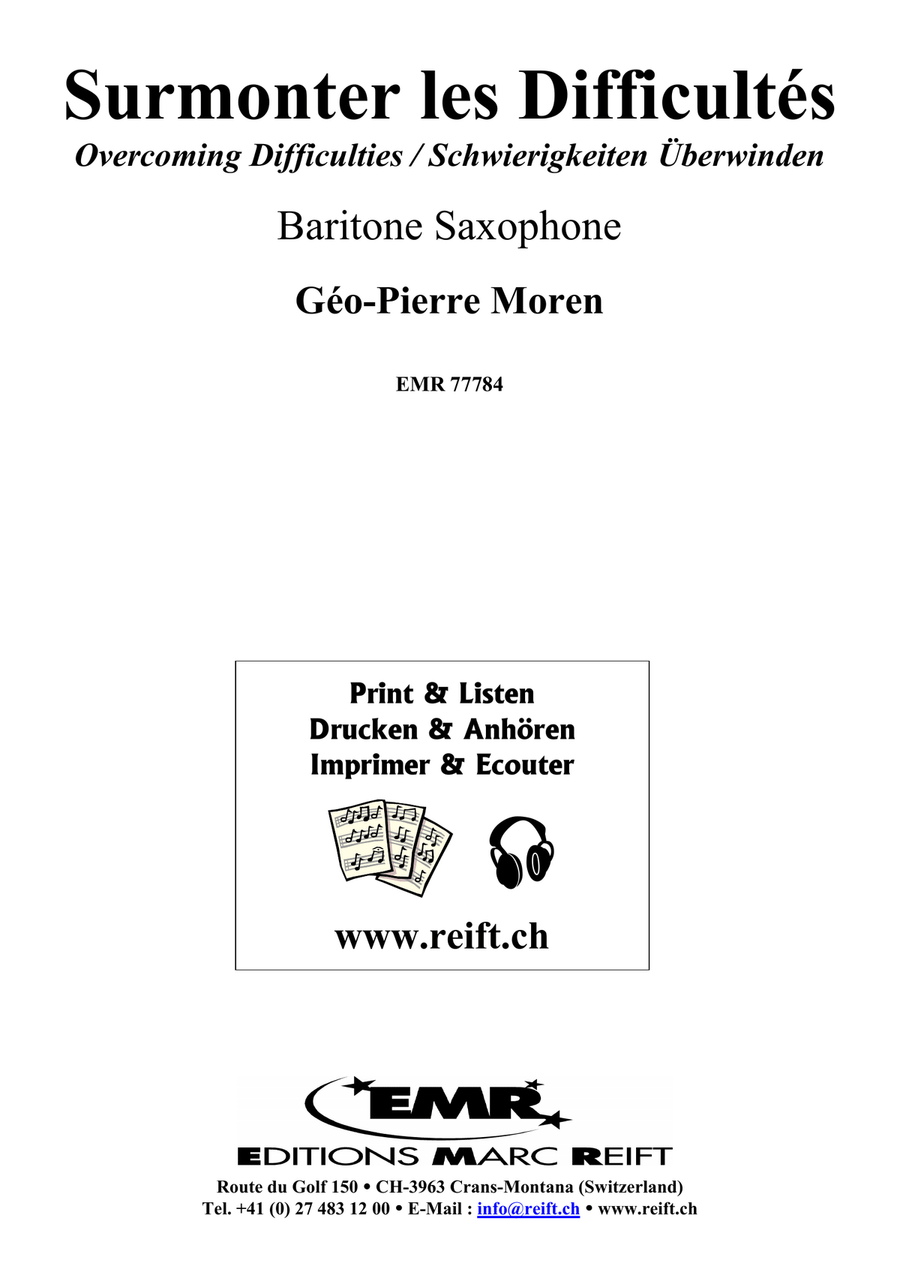 Surmonter les Difficultés Baritone Saxophone scores gallery preview page 2