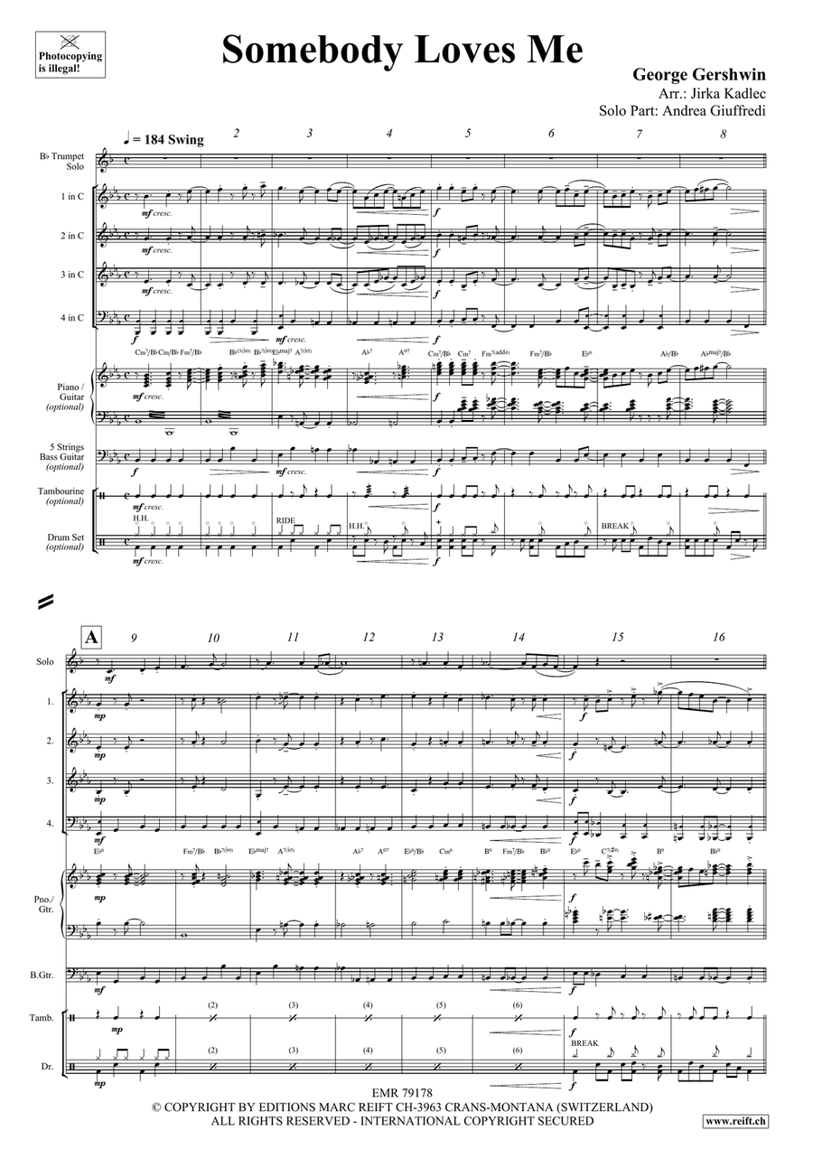 Somebody Loves Me Trumpet scores gallery preview page 4
