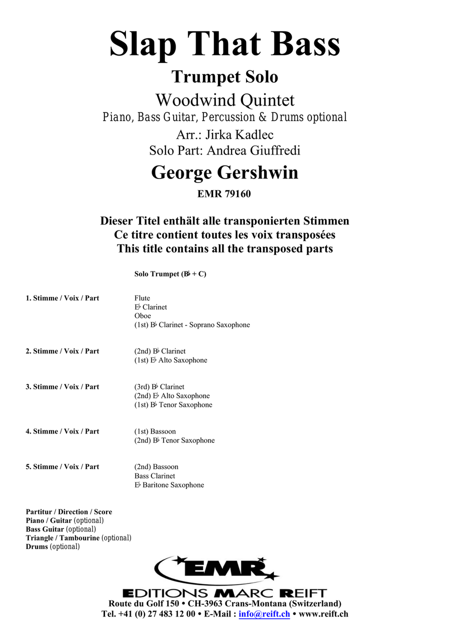 Slap That Bass Slap That Bass Woodwind Quintet scores gallery preview page 2