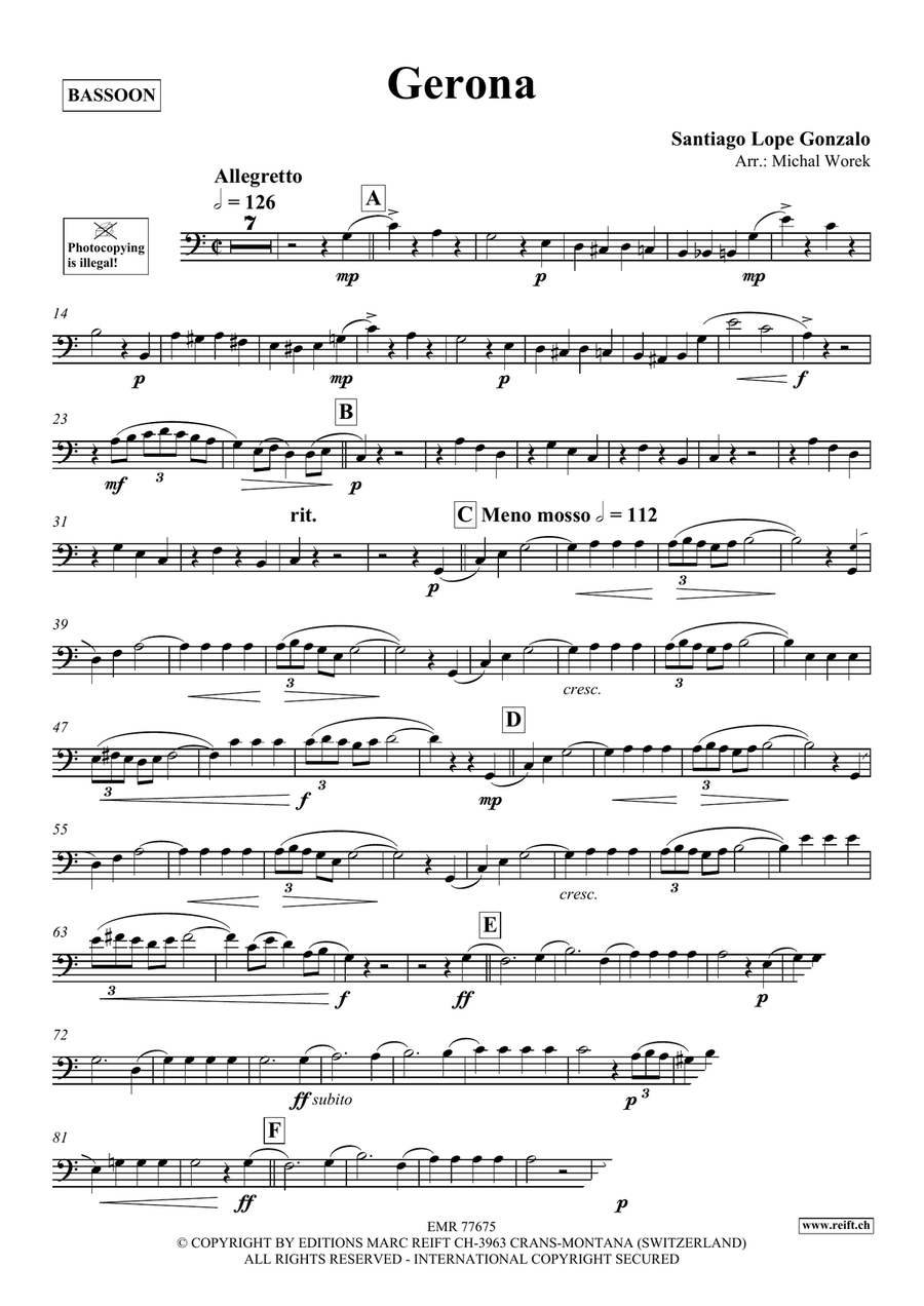 Gerona Gerona Bassoon Solo scores gallery preview page 3