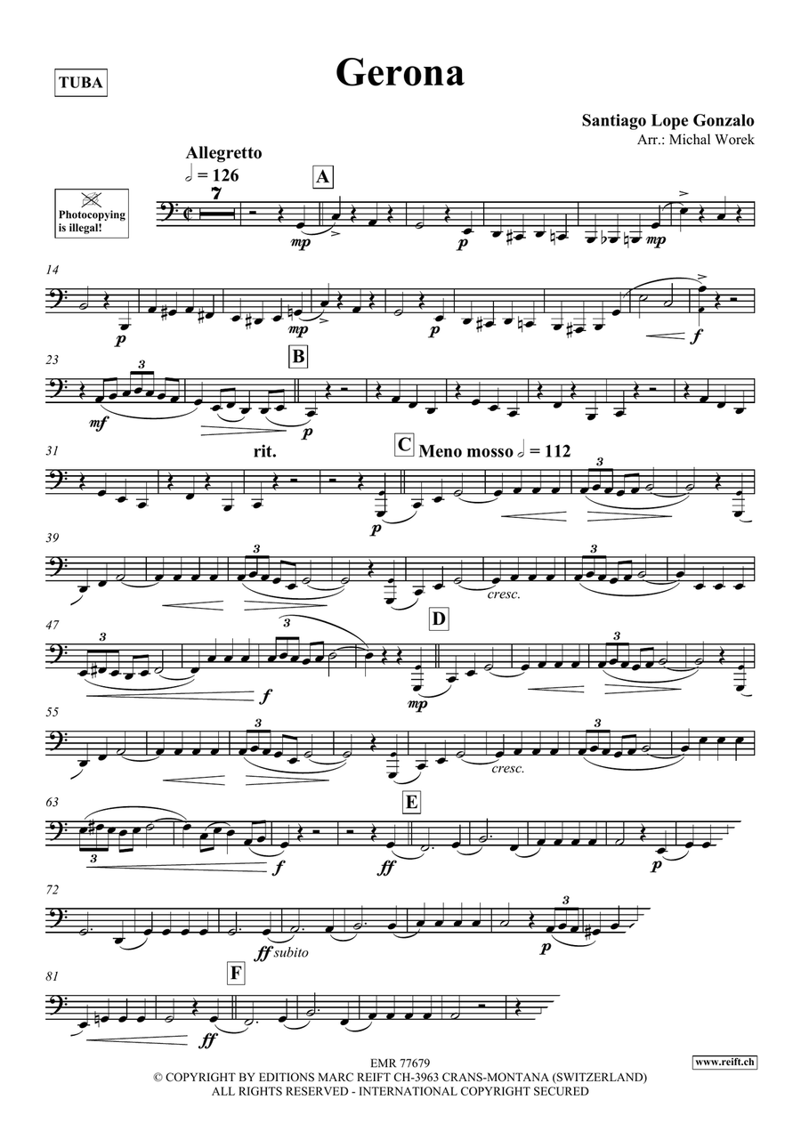 Gerona Gerona Tuba scores gallery preview page 3