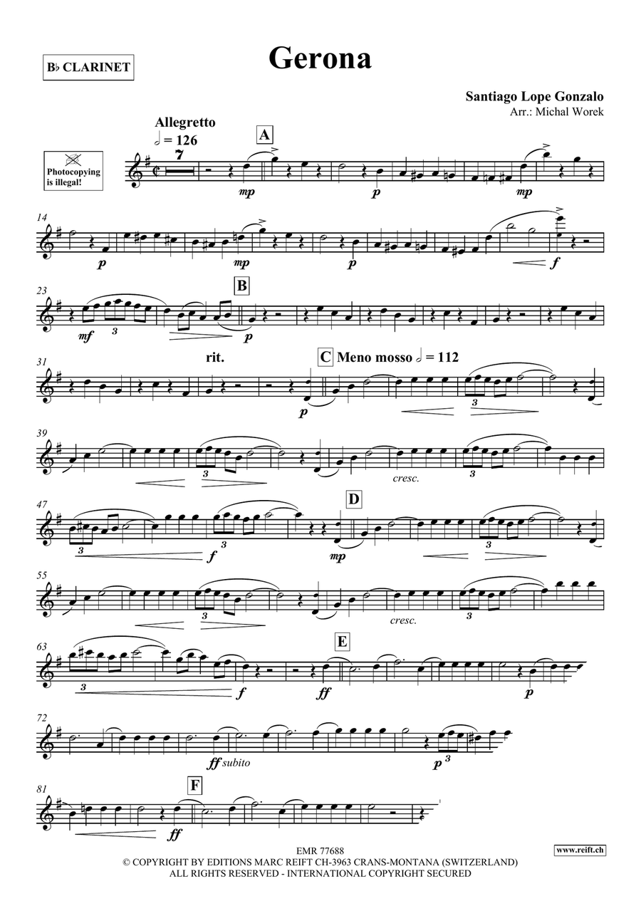 Gerona Gerona Clarinet Solo scores gallery preview page 3