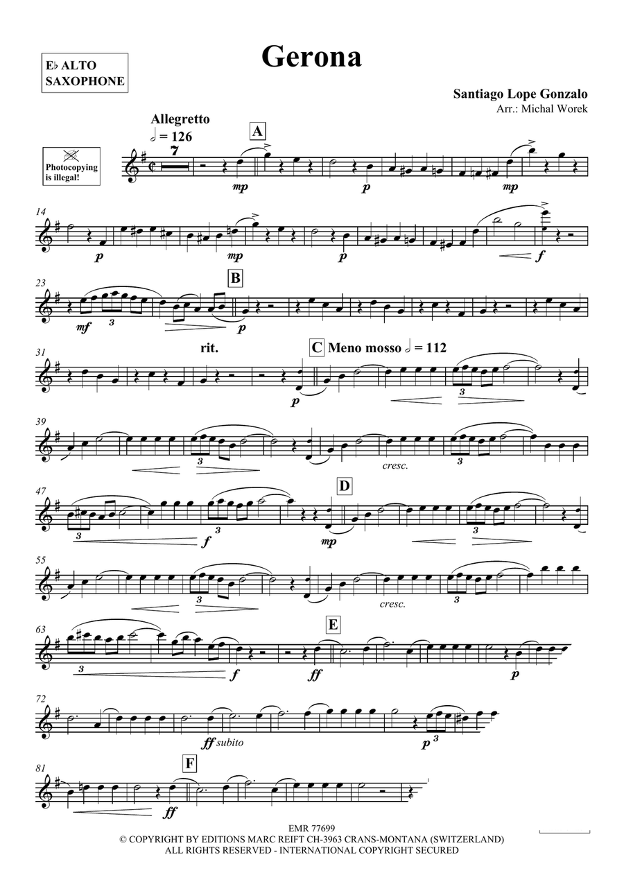 Gerona Gerona Alto Saxophone scores gallery preview page 3
