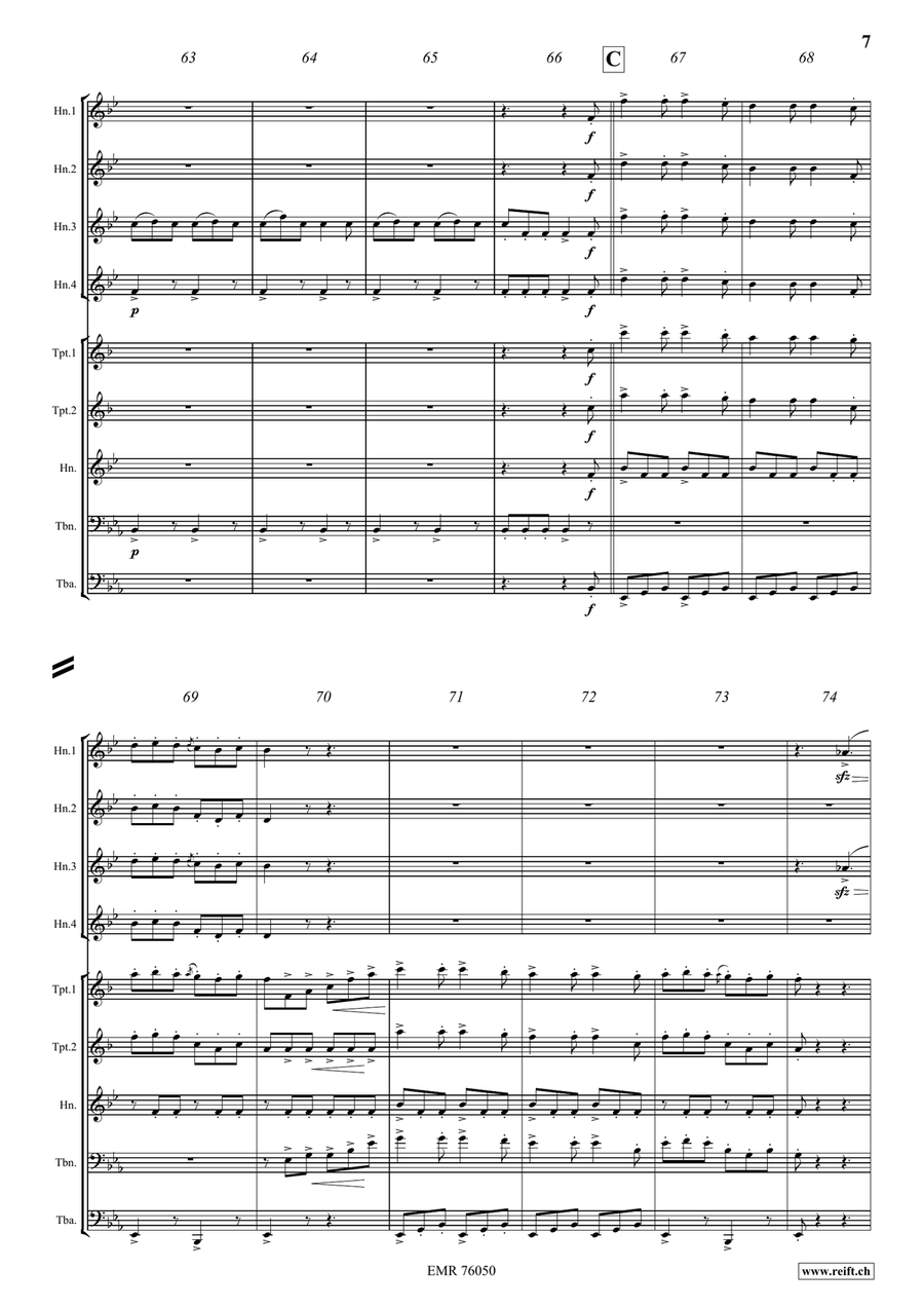 Le Rendez-vous de Chasse Le Rendez-vous de Chasse Brass Quintet scores gallery preview page 7