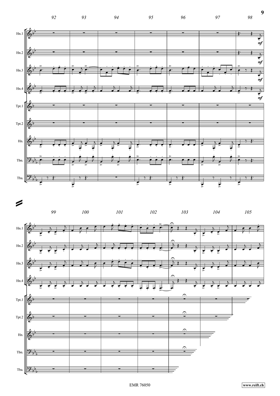 Le Rendez-vous de Chasse Le Rendez-vous de Chasse Brass Quintet scores gallery preview page 9