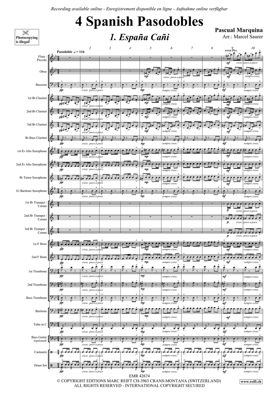 4 Spanish Pasodobles 4 Spanish Pasodobles Concert Band scores gallery preview page 3