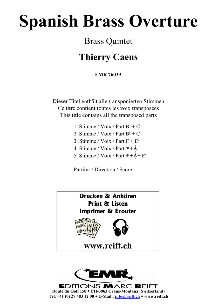 Spanish Brass Overture Spanish Brass Overture Brass Quintet scores gallery preview page 2