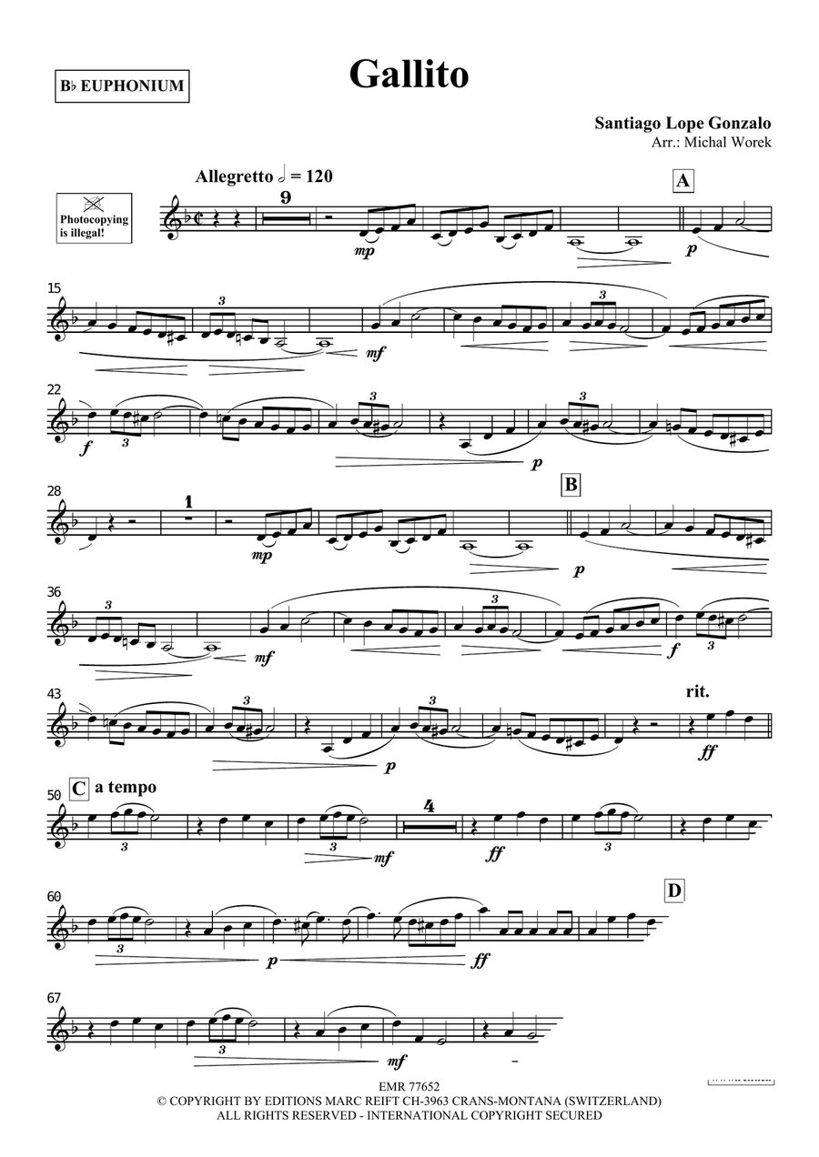 Gallito Gallito Euphonium scores gallery preview page 3