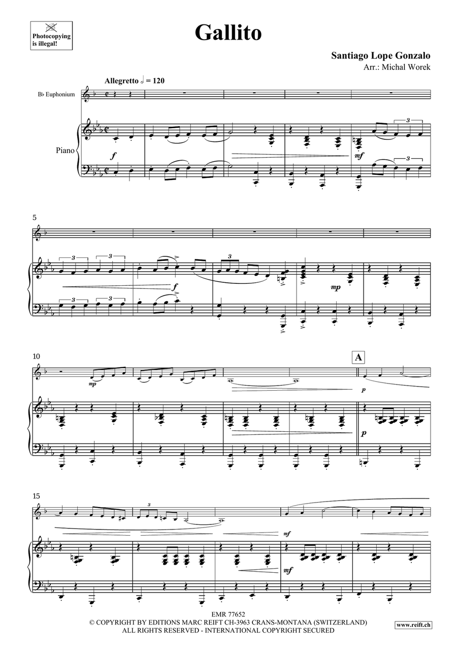 Gallito Gallito Euphonium scores gallery preview page 4