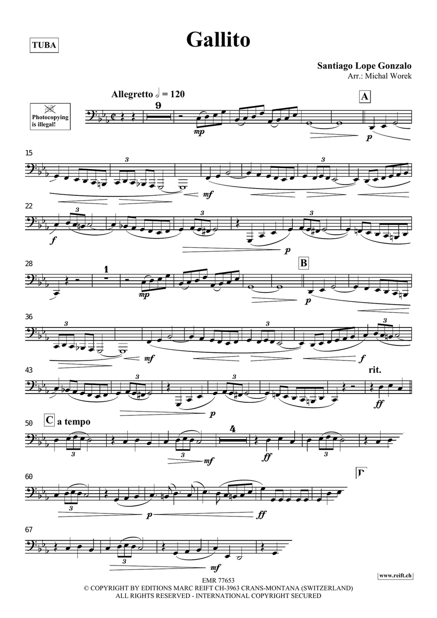Gallito Gallito Tuba scores gallery preview page 3