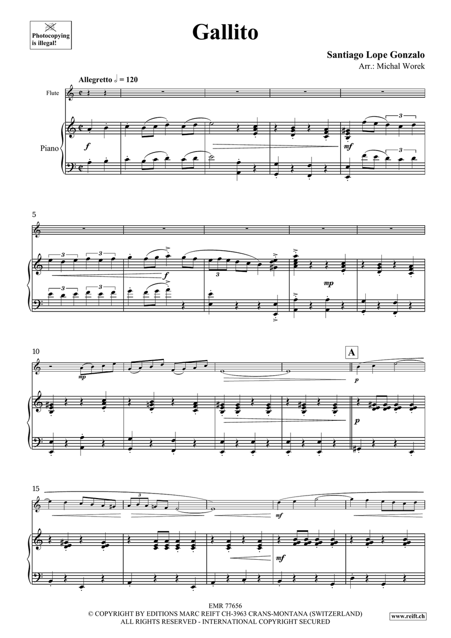 Gallito Gallito Flute Solo scores gallery preview page 4