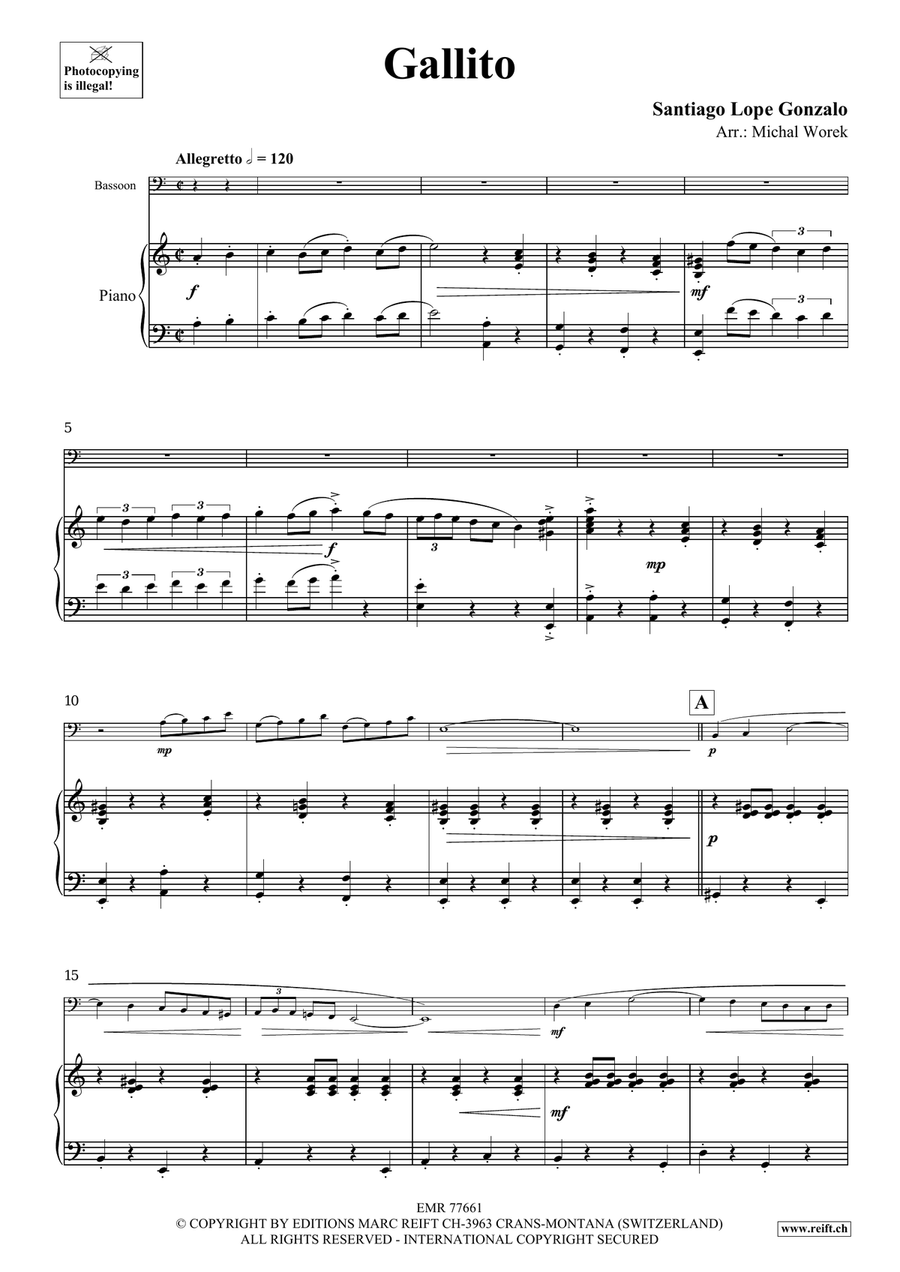 Gallito Gallito Bassoon Solo scores gallery preview page 4