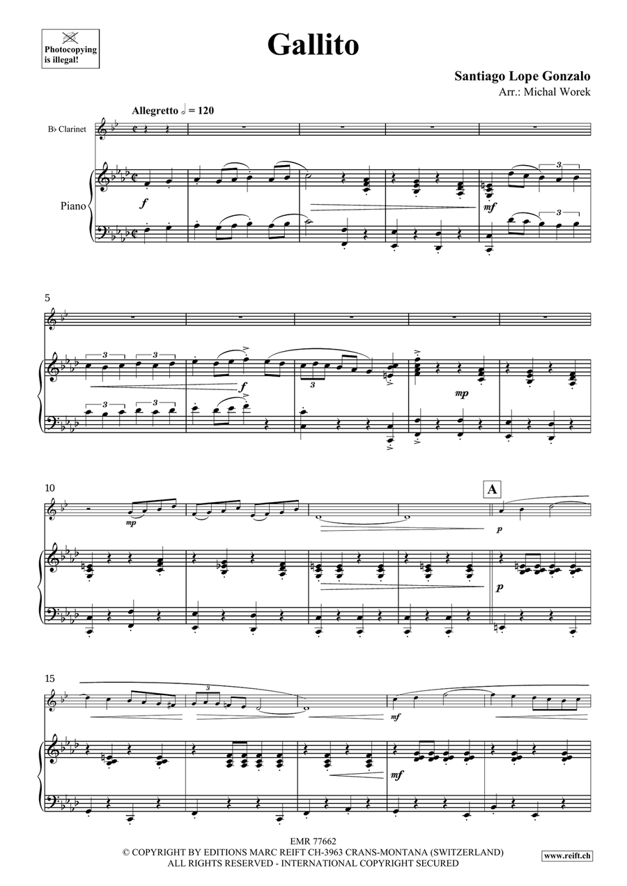 Gallito Gallito Clarinet Solo scores gallery preview page 4
