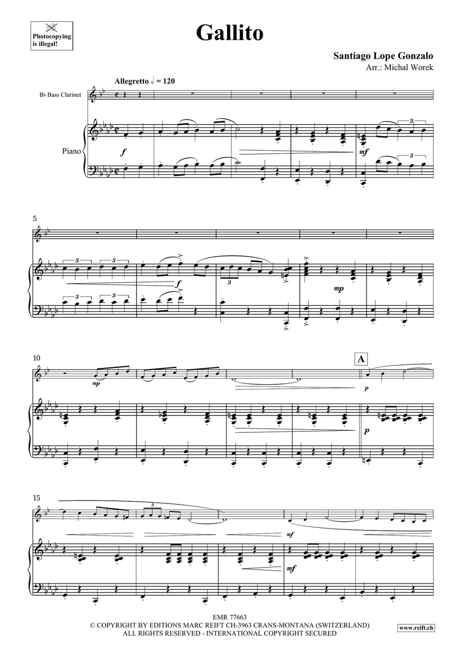 Gallito Gallito Bass Clarinet scores gallery preview page 4
