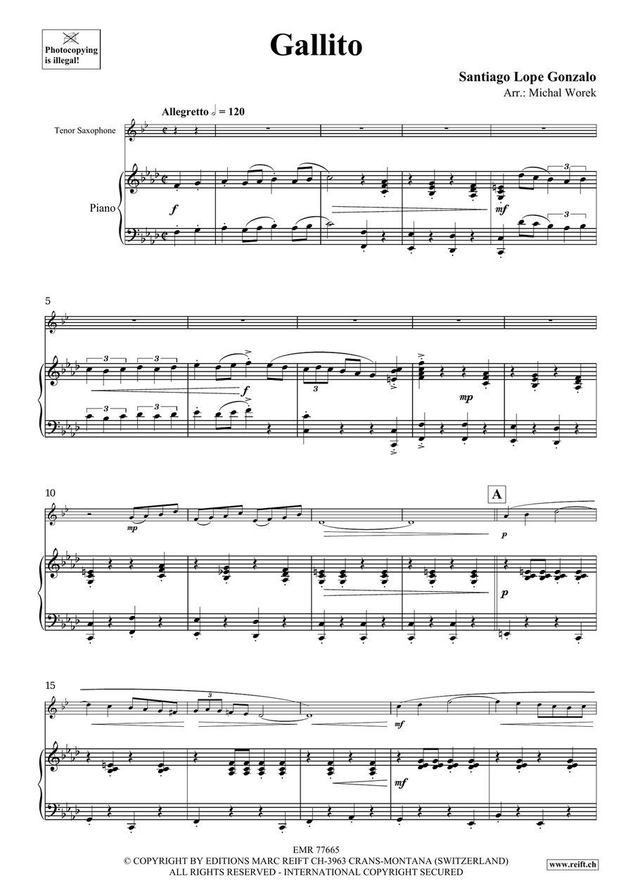 Gallito Gallito Tenor Saxophone scores gallery preview page 4