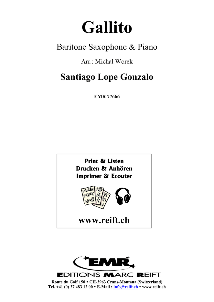 Gallito Gallito Baritone Saxophone scores gallery preview page 2