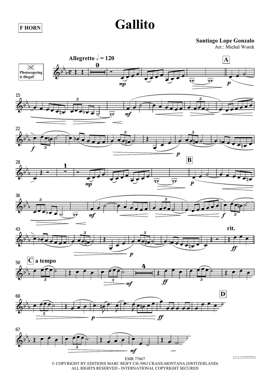 Gallito Gallito Horn scores gallery preview page 3