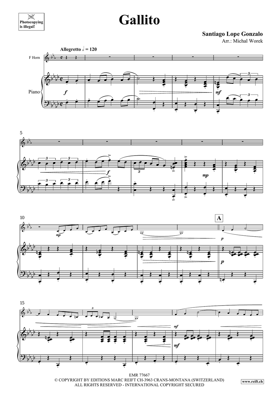 Gallito Gallito Horn scores gallery preview page 4