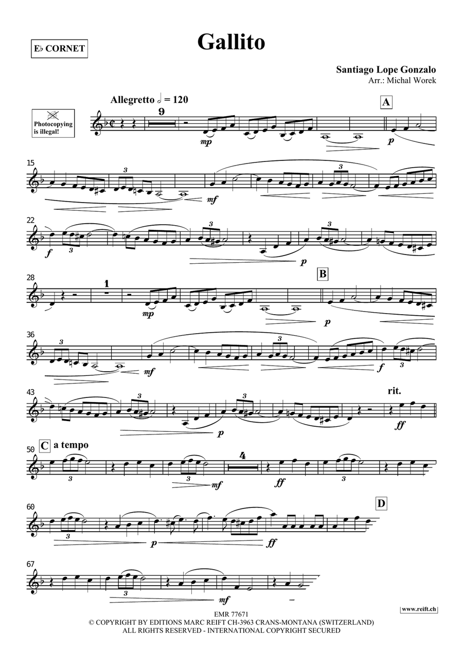 Gallito Gallito Cornet scores gallery preview page 3