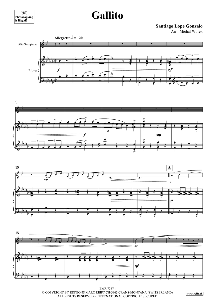 Gallito Gallito Alto Saxophone scores gallery preview page 4