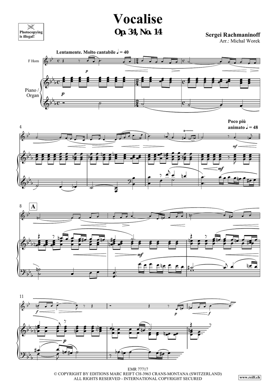 Vocalise Vocalise Horn scores gallery preview page 3