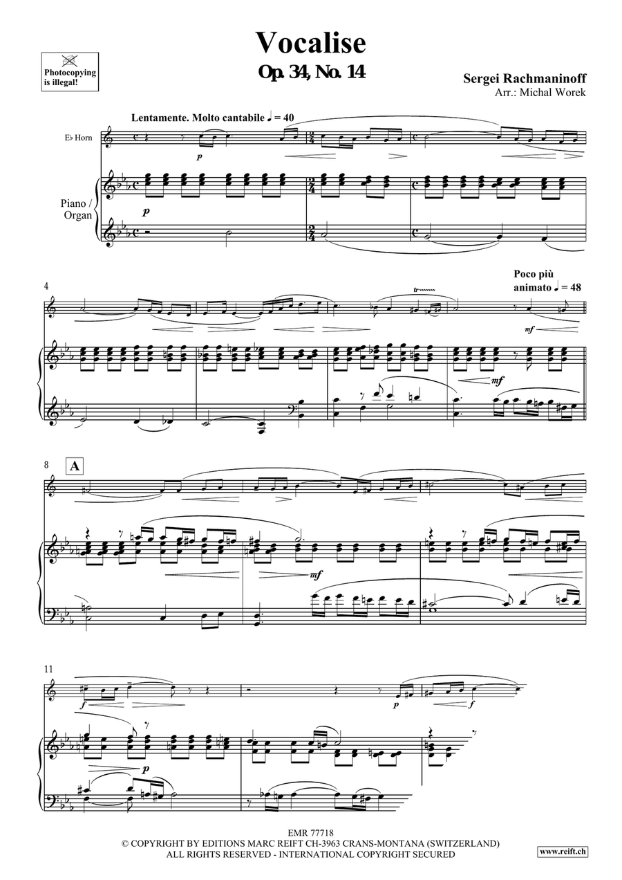 Vocalise Vocalise Horn scores gallery preview page 3