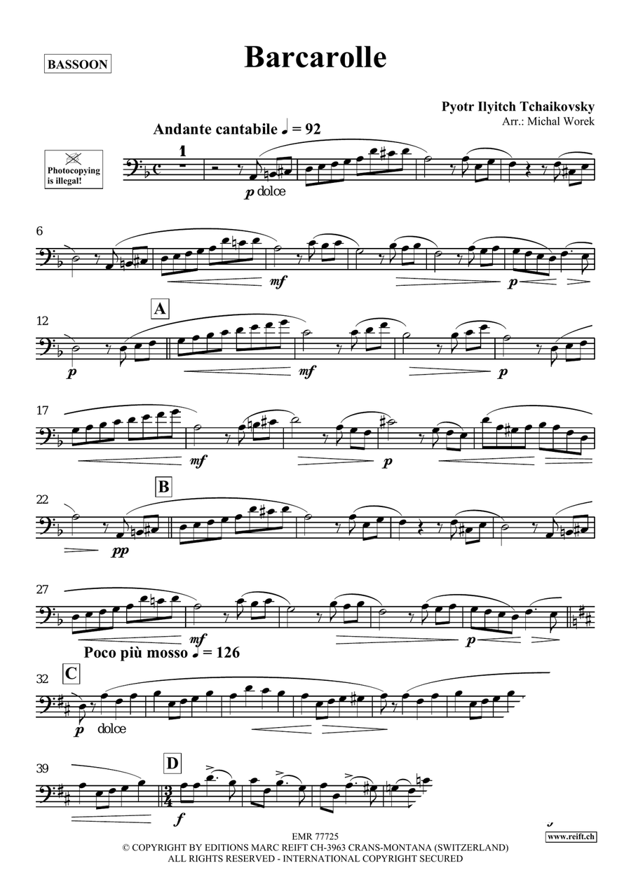 Barcarolle Barcarolle Bassoon Solo scores gallery preview page 3