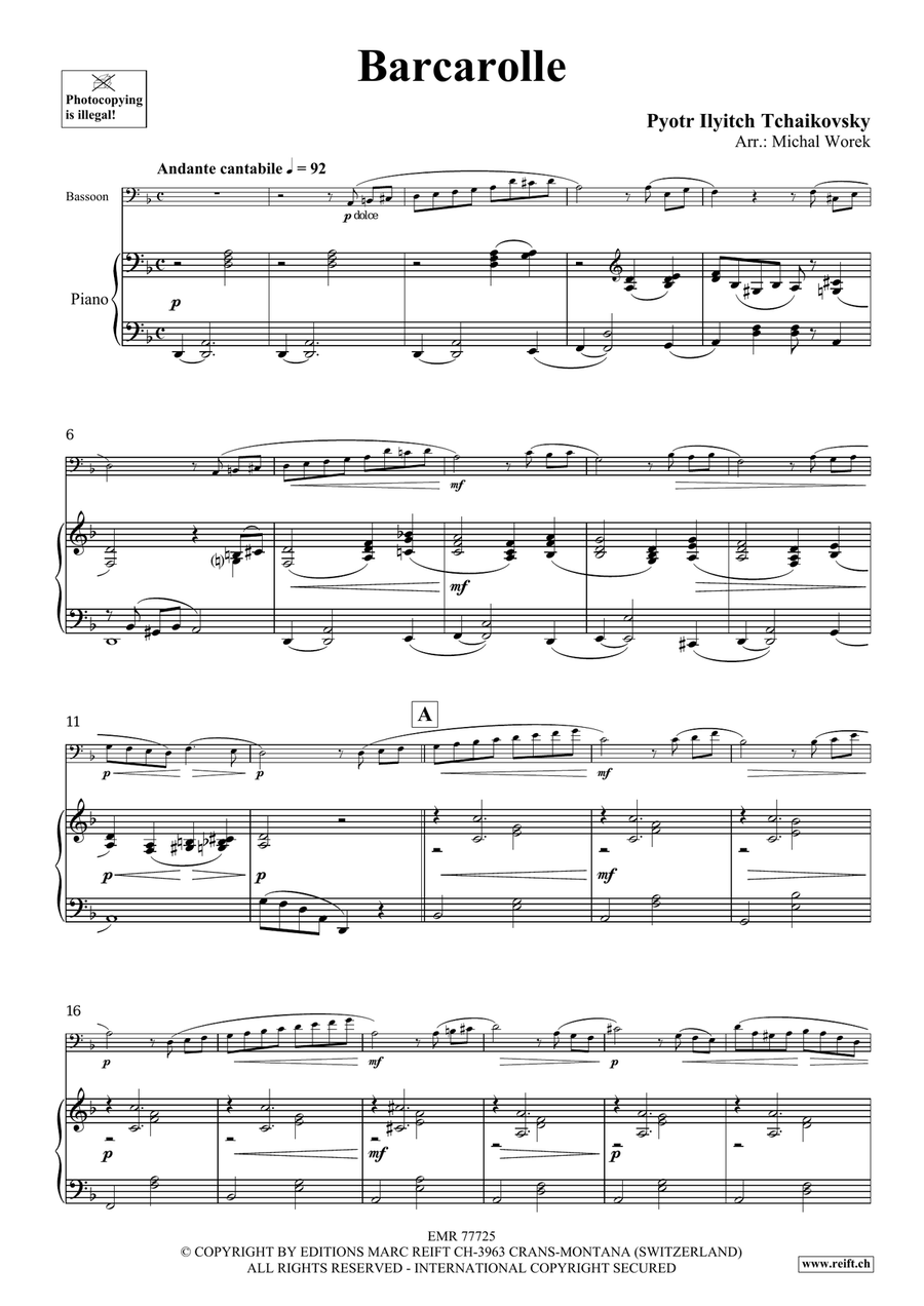 Barcarolle Barcarolle Bassoon Solo scores gallery preview page 4