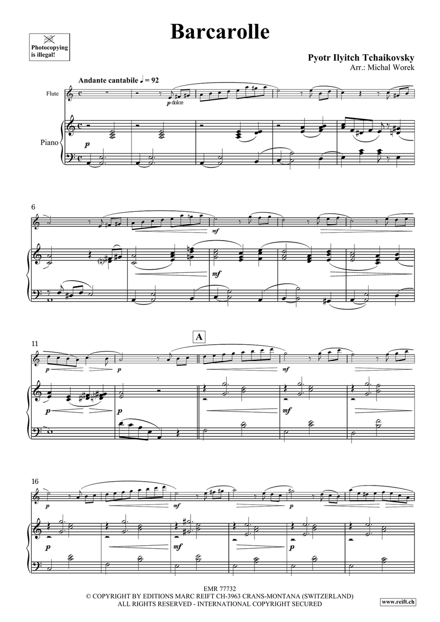 Barcarolle Barcarolle Flute Solo scores gallery preview page 4