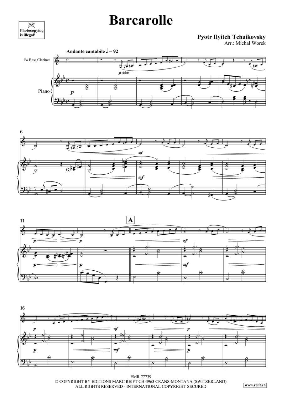 Barcarolle Barcarolle Bass Clarinet scores gallery preview page 4