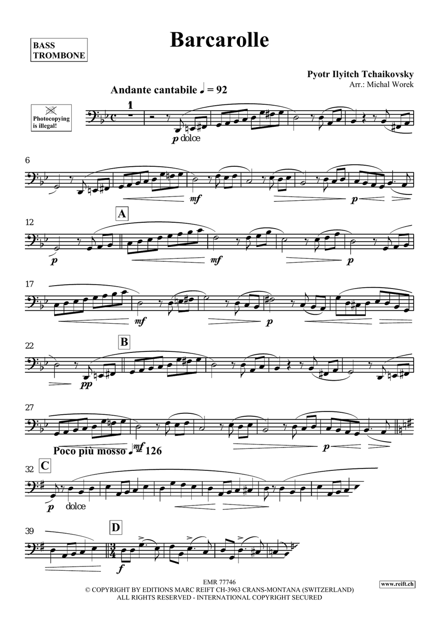 Barcarolle Bass Trombone scores gallery preview page 3