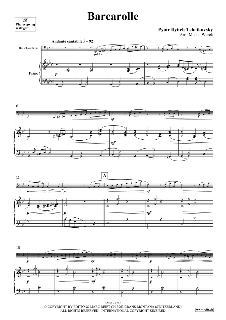 Barcarolle Bass Trombone scores gallery preview page 4