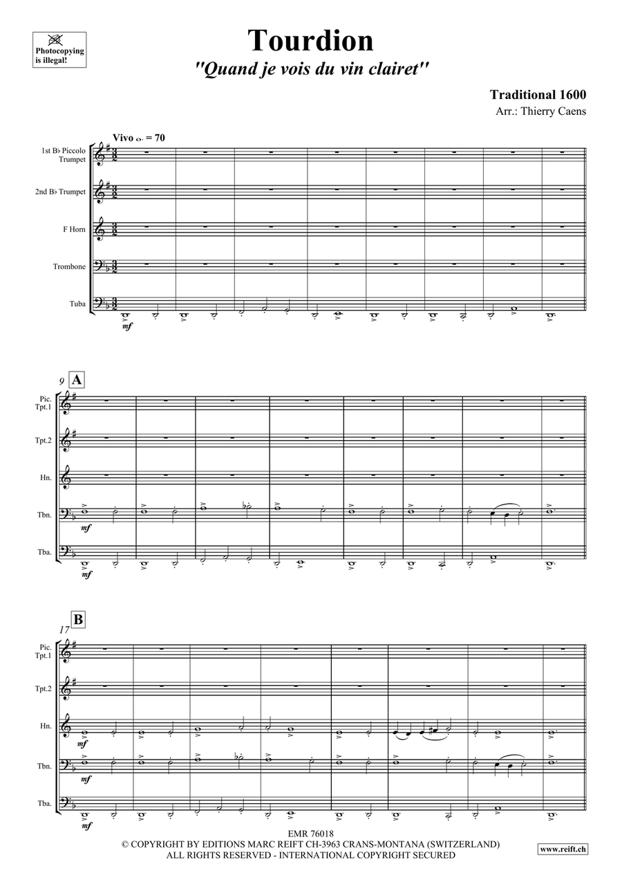 Tourdion Tourdion Brass Quintet scores gallery preview page 3