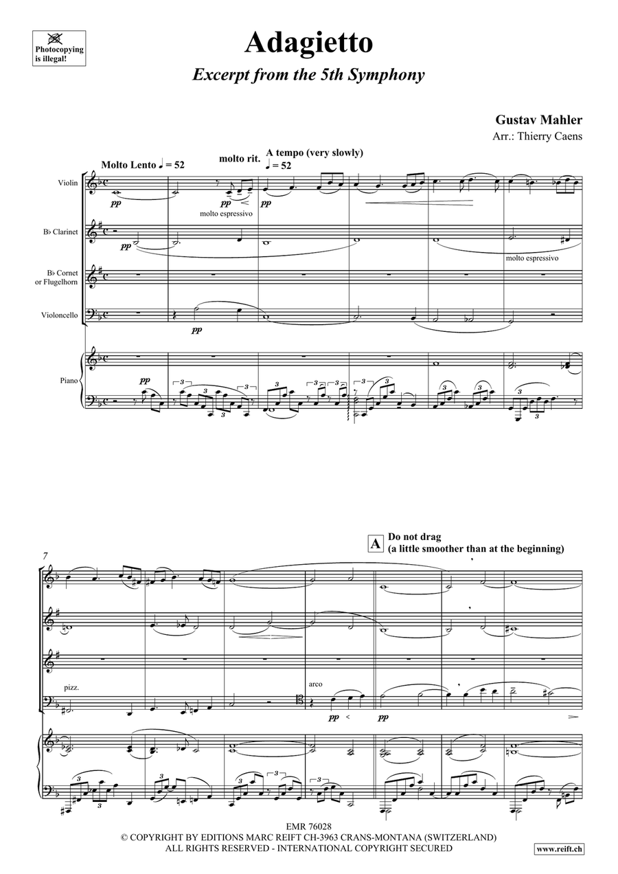 Adagietto Adagietto Clarinet scores gallery preview page 3