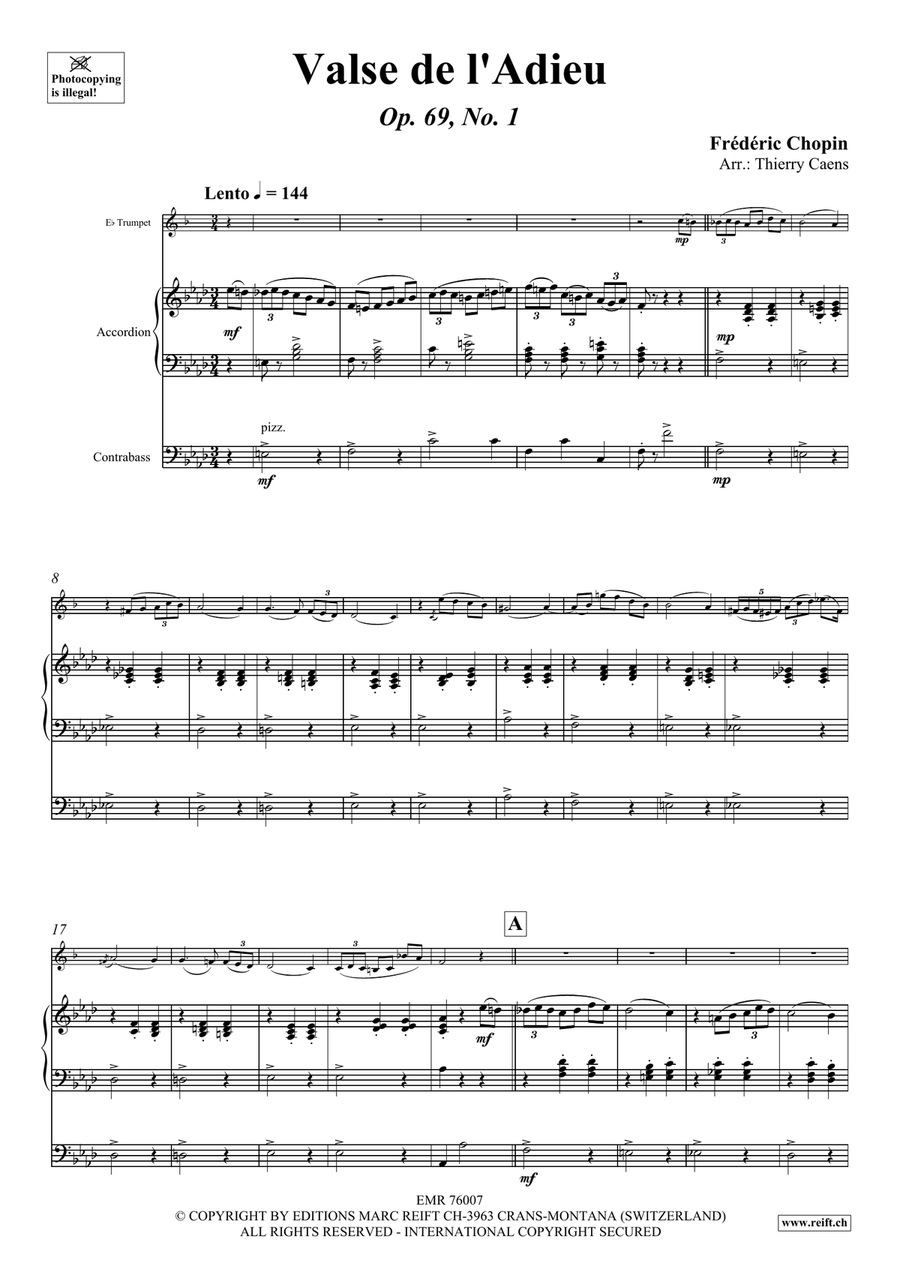 Valse de l'Adieu Valse de l'Adieu Trumpet scores gallery preview page 3