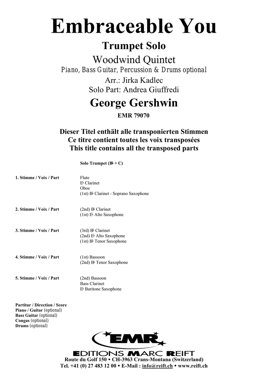 Embraceable You Woodwind Quintet scores gallery preview page 2