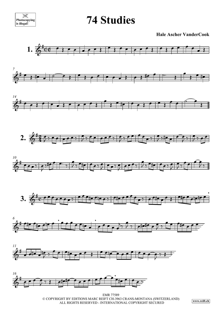 74 Studies 74 Studies Piccolo scores gallery preview page 3